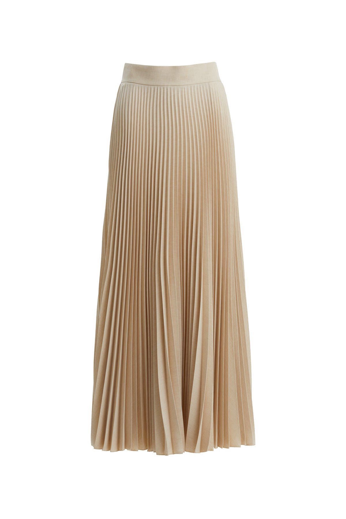 Beige Lined Pleated Skirt