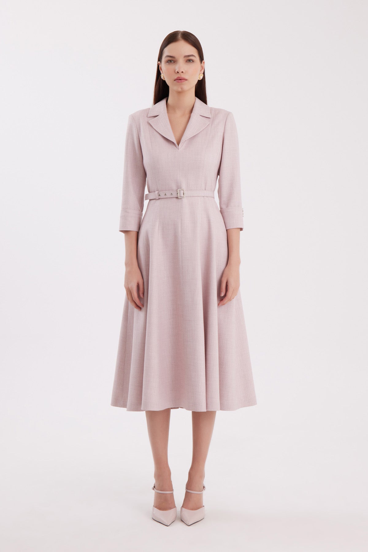 Pink Shimmer Woven Fabric Dress