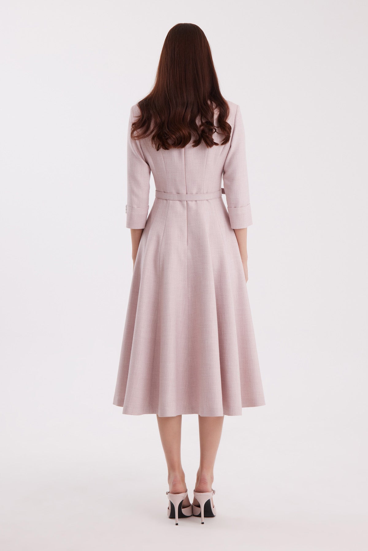 Ecru Shimmer Woven Fabric Dress