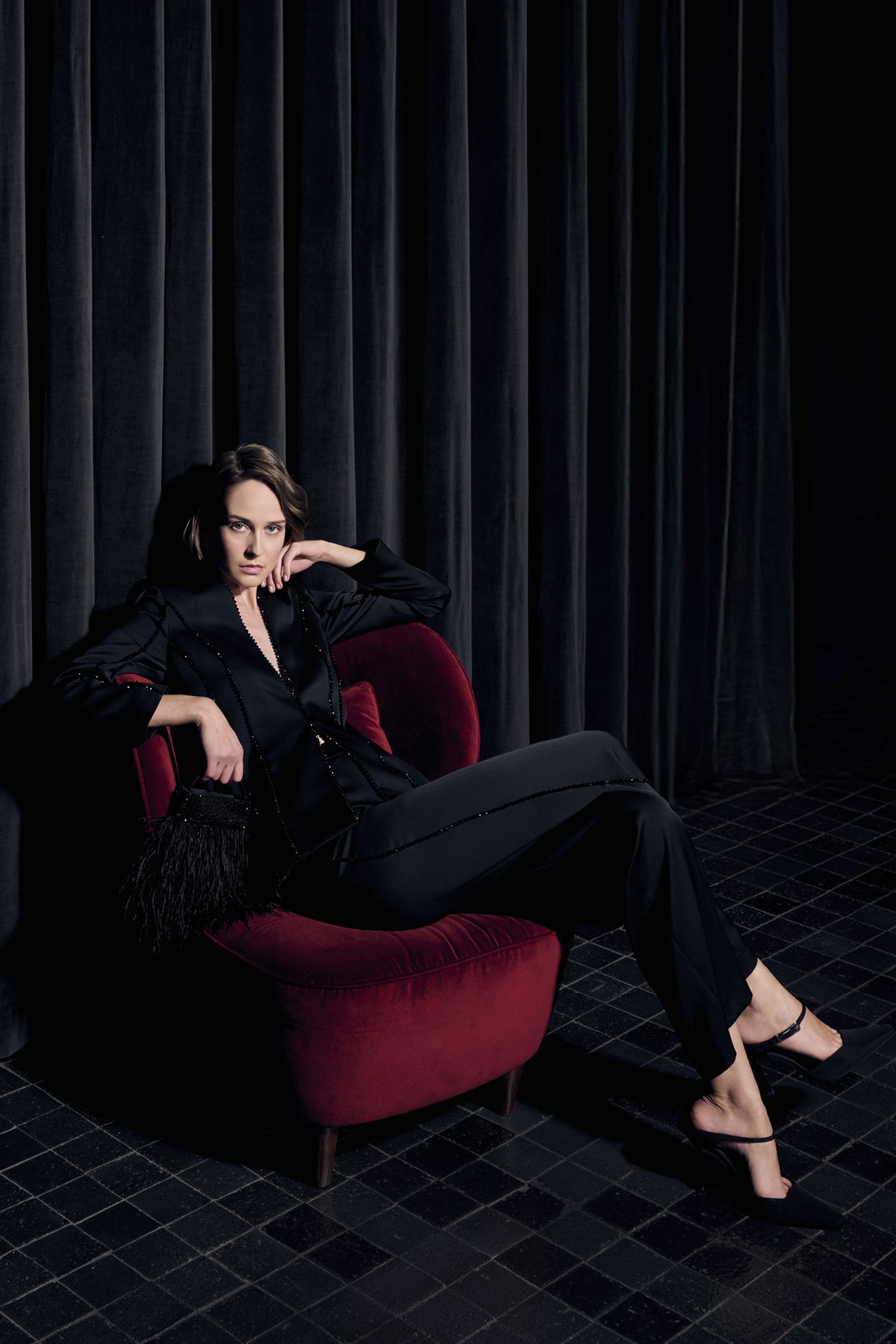 Black Jacket with Stripe Detail