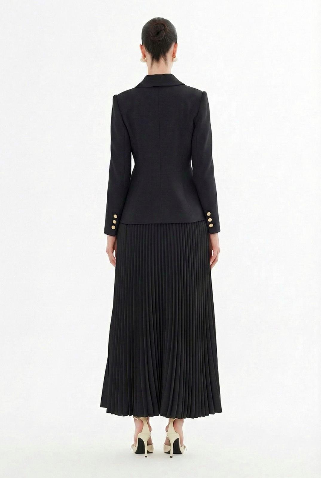 Double-Breasted Jacket and Pleated Suit N