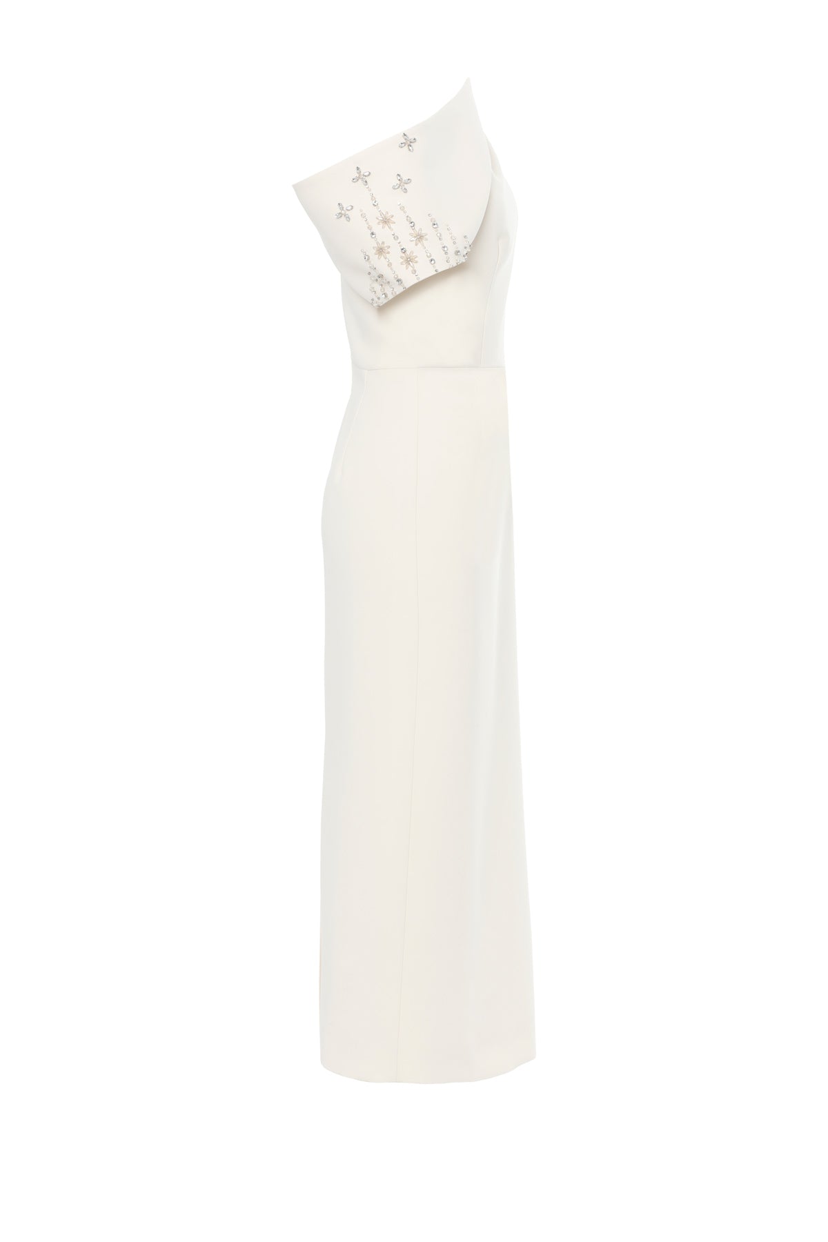 Beige Beaded Embellished Maxi Dress N
